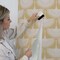 Tempaper Feather Flock by Genevieve Gorder Peel and Stick Wallpaper Golden Hour Yellow